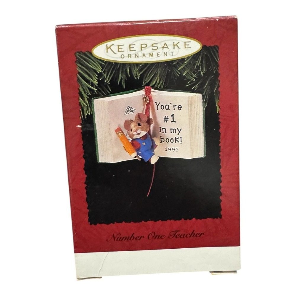 1995 Hallmark Keepsake Ornament Number One Teacher Mouse